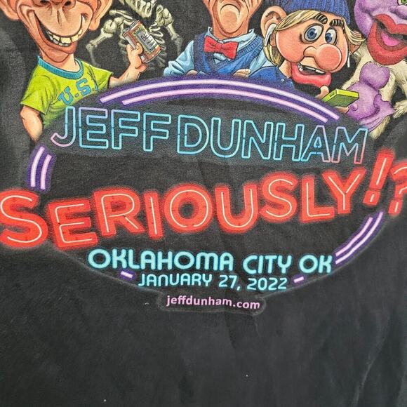 Jeff Dunham Seriously!? Oklahoma City 2022 T-Shirt Mens XL Black Graphic Tee - Picture 4 of 9